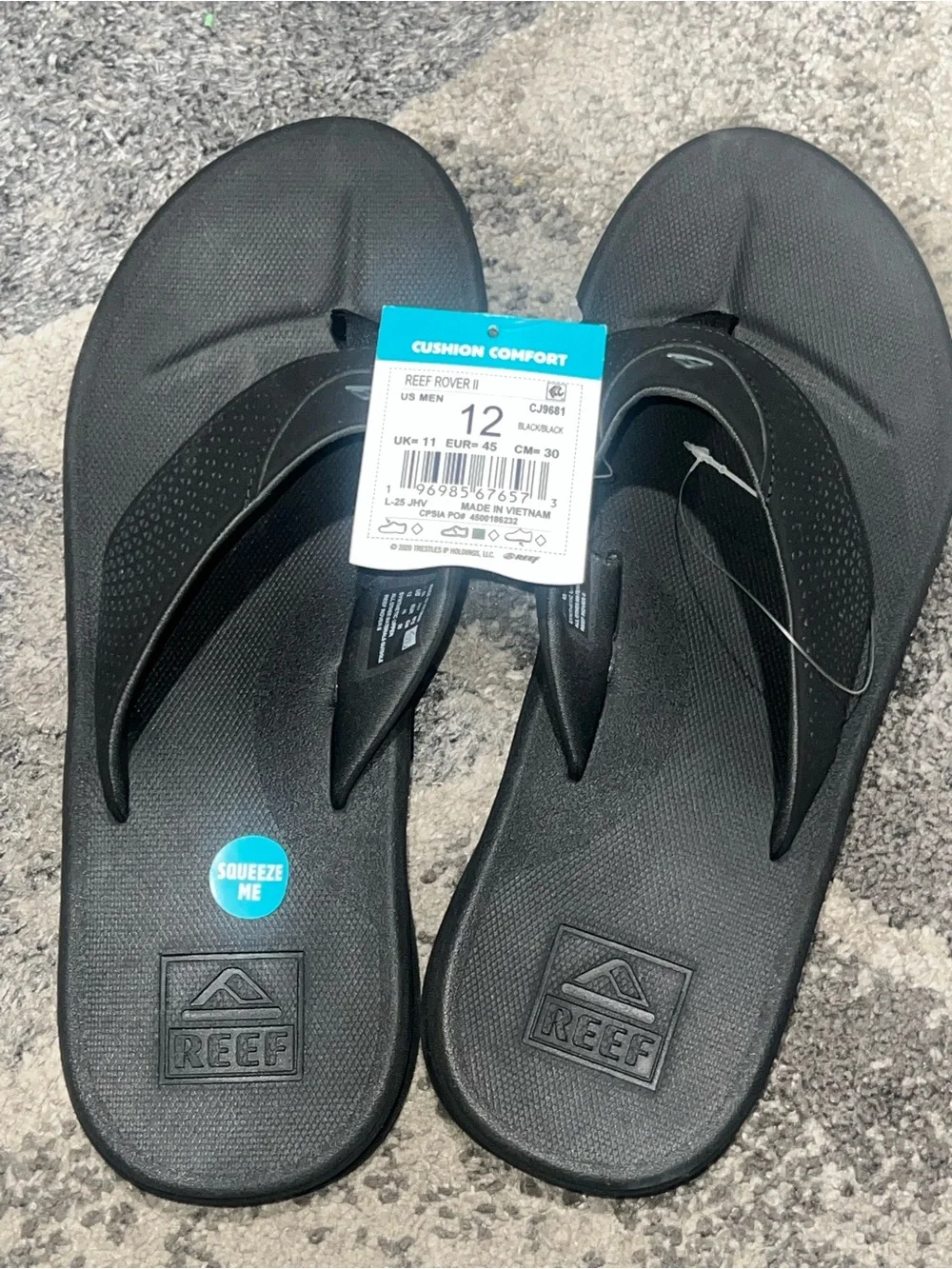 Reef Men's Black Cushion Comfort Flip Flop Sandals
